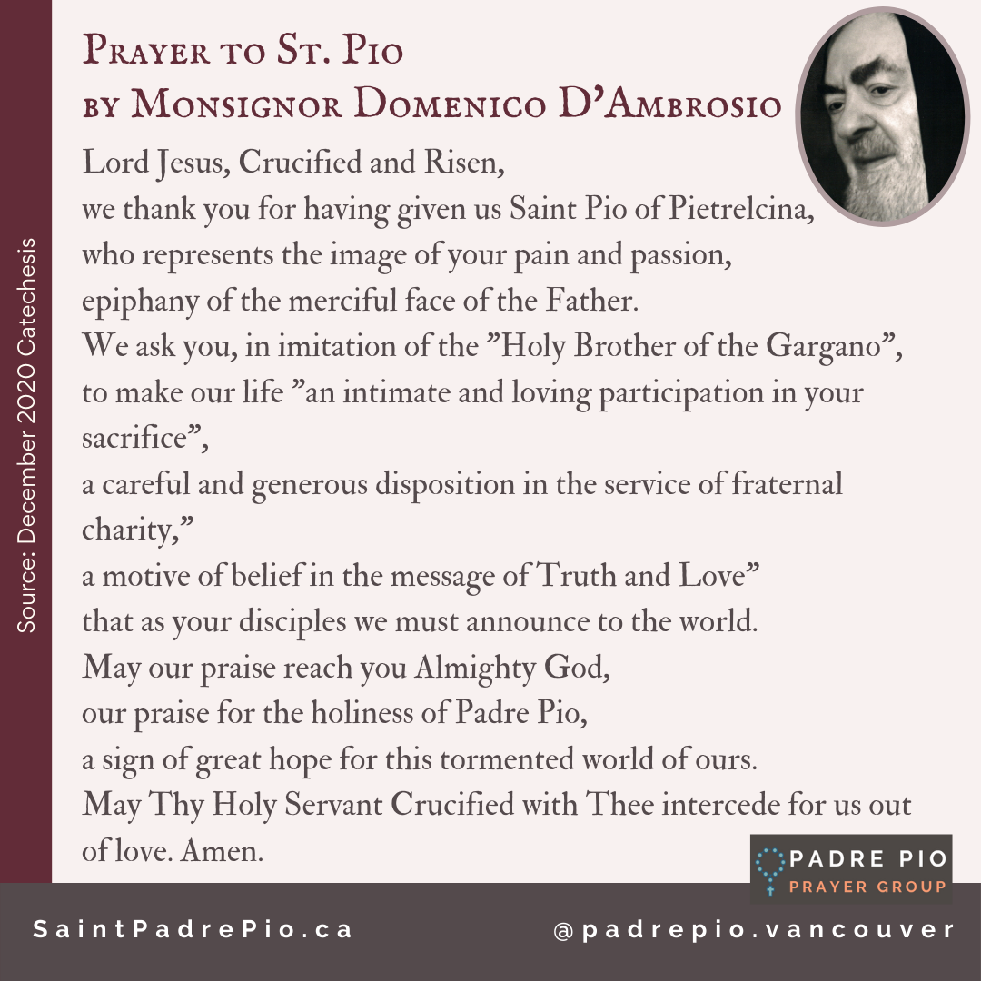 SAINT PIO OF PIETRELCINA - Saint Padre Pio's prayers or prayers dedicated  to Saint Pio.
